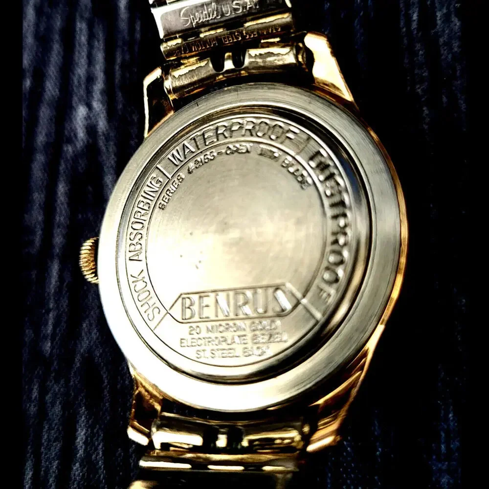 Rare Cond Vintage‎ Benrus 20 Micron Gold Manual Mens Watch